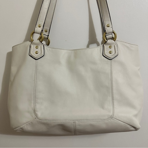 Coach Campbell Belle White Ivory Leather Shoulder Bag - Picture 7 of 14